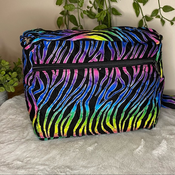 Rainbow Zebra Print Shoulder Purse-100% Durable Cotton - Picture 2 of 8